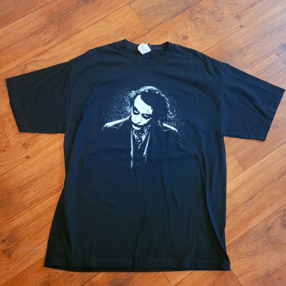 Vintage 2008 The Joker Dark Knight Batman Movie Heath Ledger T-Shirt Mens XL